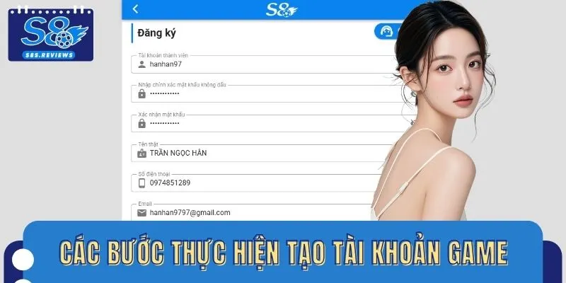 Các bước thực hiện tạo tài khoản game cá cược nhanh